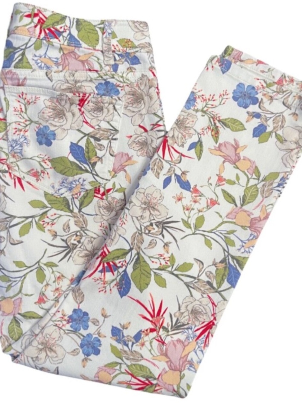 Floral Skinny Women’s Jeans - White Multi - Picture 2 of 8